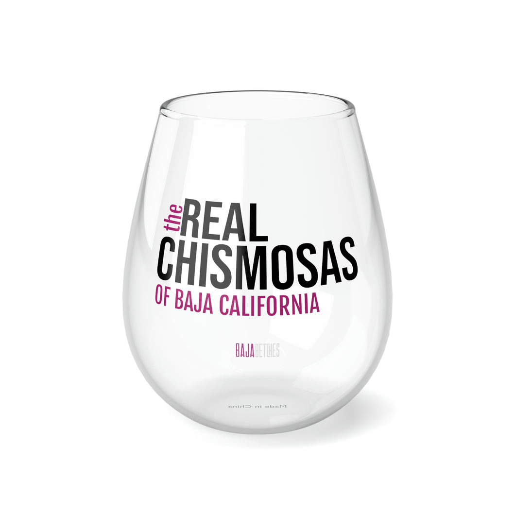 The Real Chismosas Wine Glass